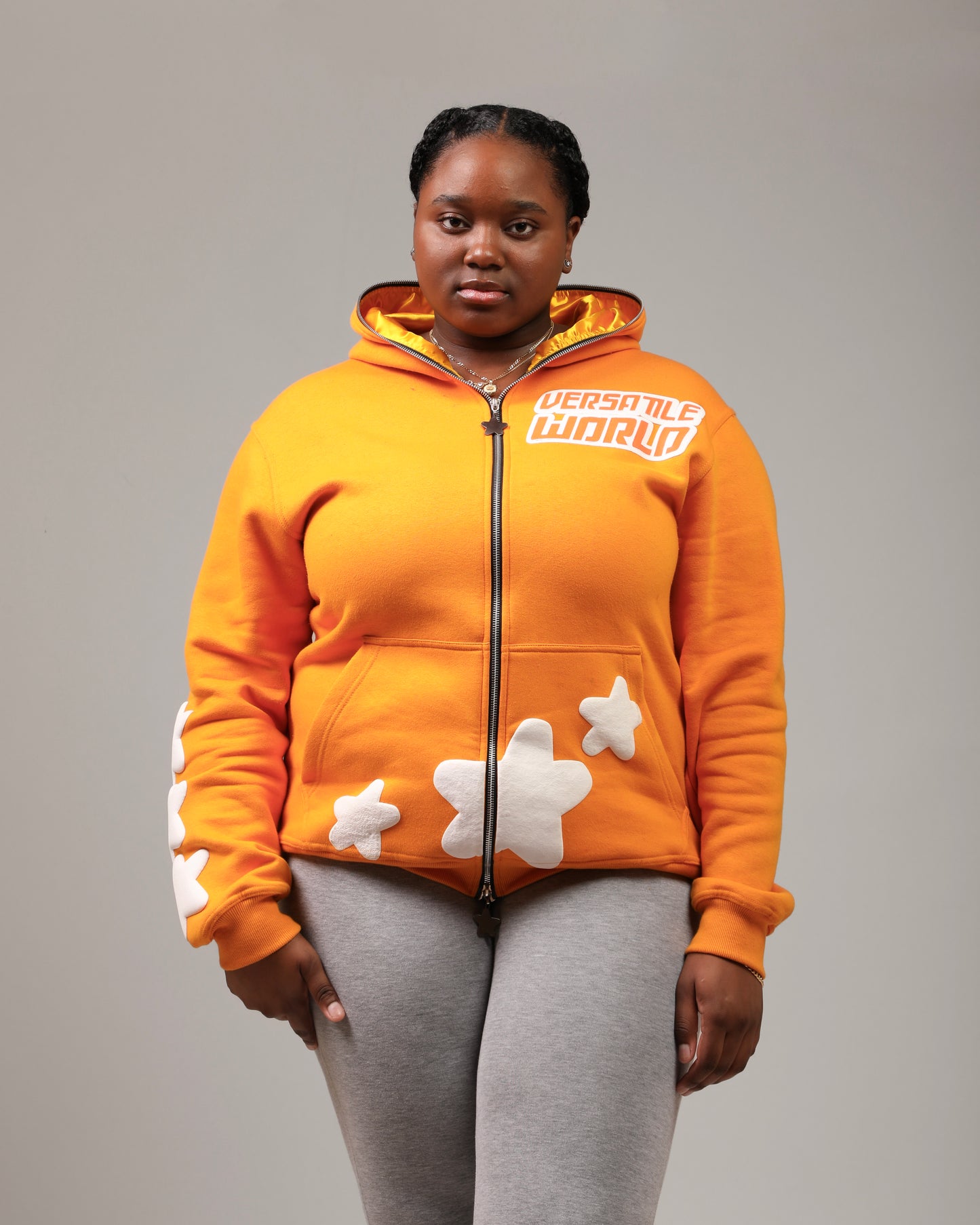 ORANGE STAR FULL ZIP UP HOODIE