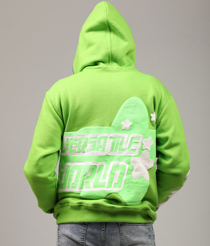 GREEN STAR FULL ZIP UP HOODIE