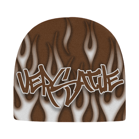 BROWN FLAME BEANIE