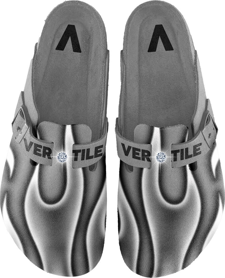 GREY FLAME CLOGS