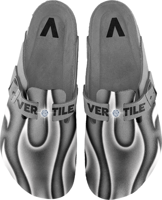 GREY FLAME CLOGS