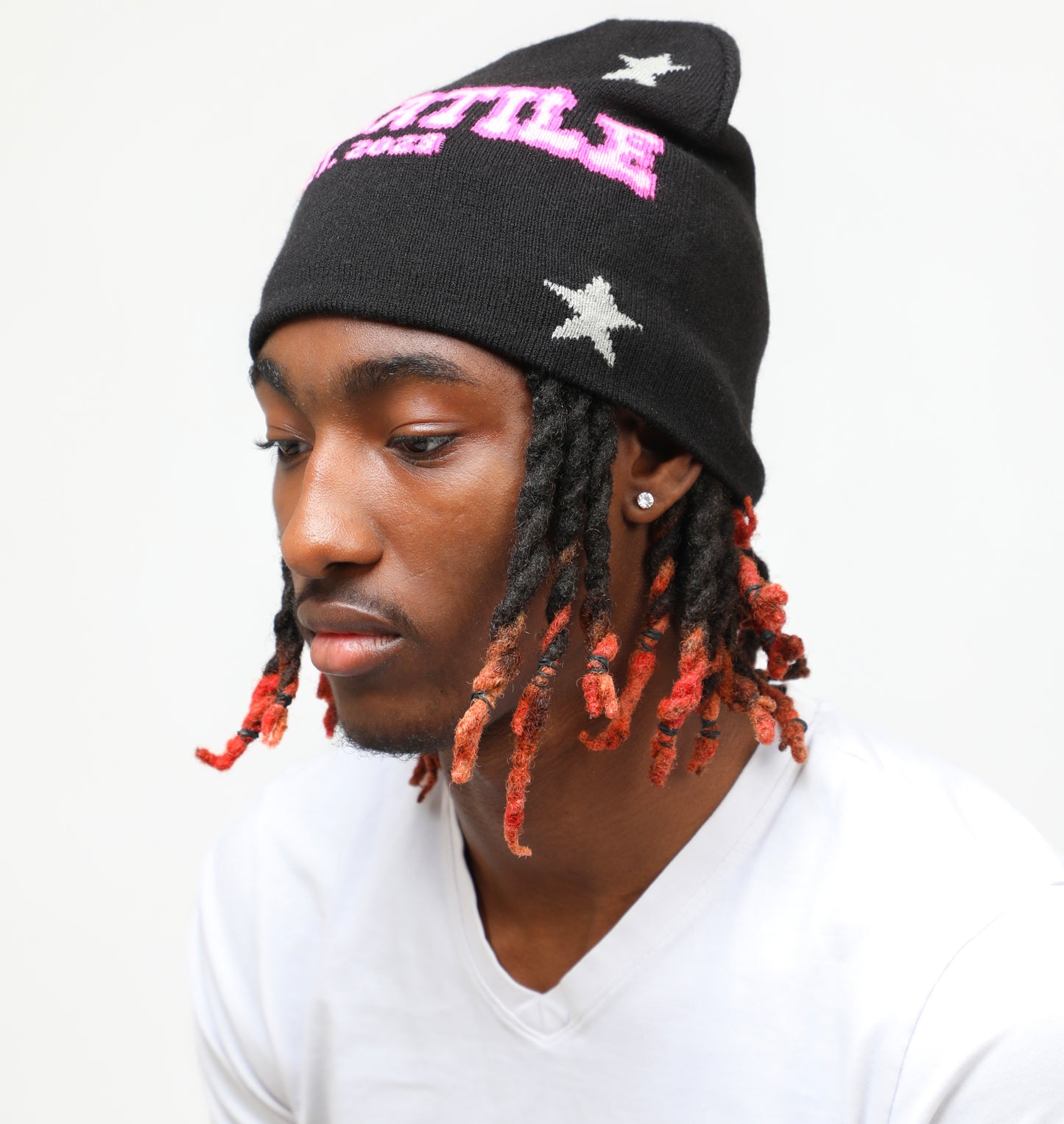 BLACK & PINK BEANIE